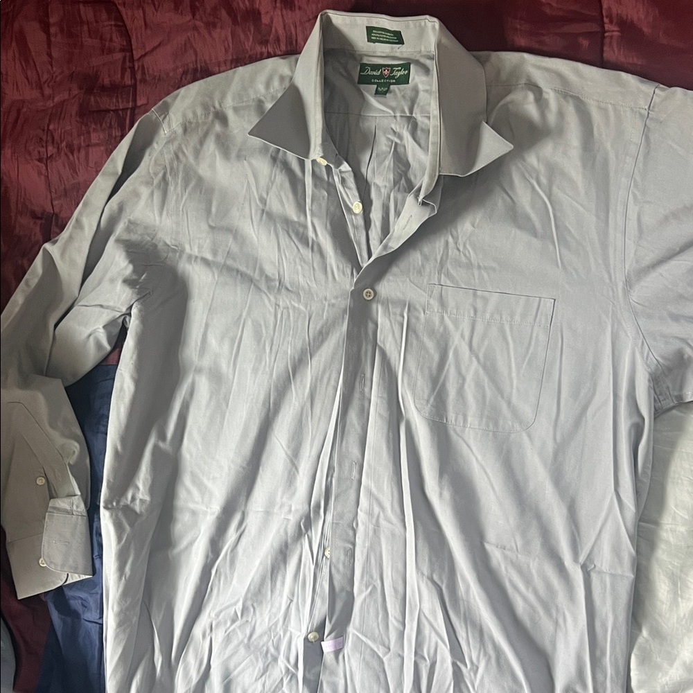 David Taylor Light Gray Dress Shirt